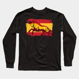 Spanish Bull | Proud Spaniard Gift | Spain Flag Toro Español Long Sleeve T-Shirt